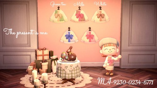 present sweaters ✿ by yopi_anne on twt #acnh#acnh design #acnh custom design #acnh pattern#animal crossing#type: sweater#sweater#top#clothes#valentines day#green#brown#blue#pink