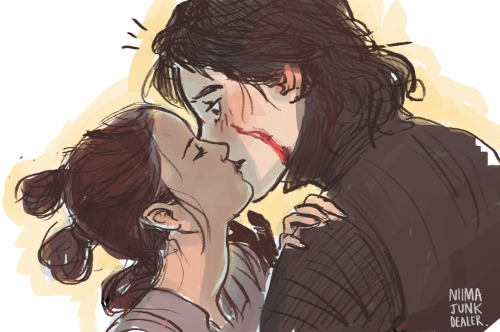 niimajunkdealer:  Rey finds new ways to beat Kylo at his own game. Very quick sketch!