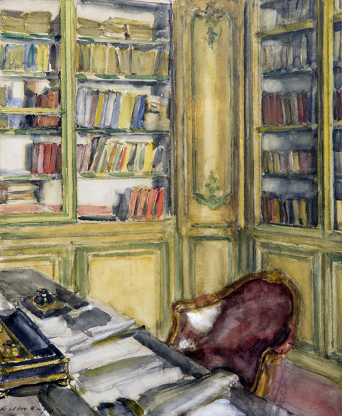 huariqueje:Library at Château du Bréau   -   Walter GayAmerican, 1856-1917Wat