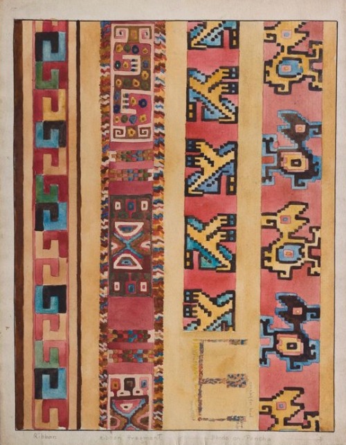 nemfrog:  Peruvian and other textile patterns. Watercolor designs from ancient and Indian patterns. 