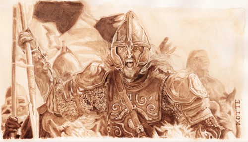 Continuing The Posts Of My Coffee Paintings This Time, It's Omer's Turn, And Probably My Most Action