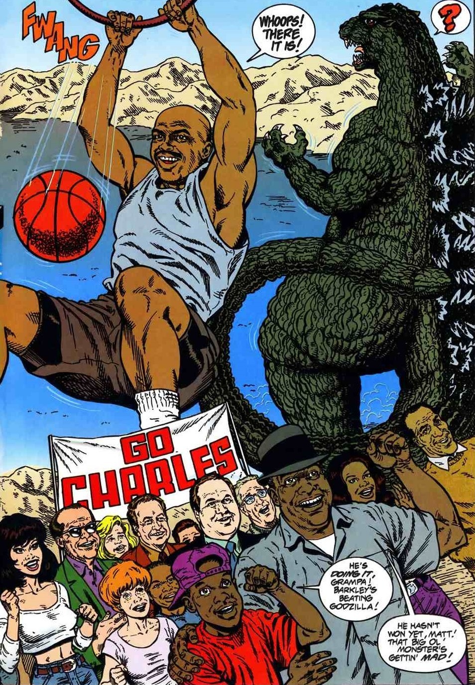 thecomicsvault:  KAIJU JAM! GODZILLA VS. BARKLEY (Dec. 1993)Dark Horse ComicsArt
