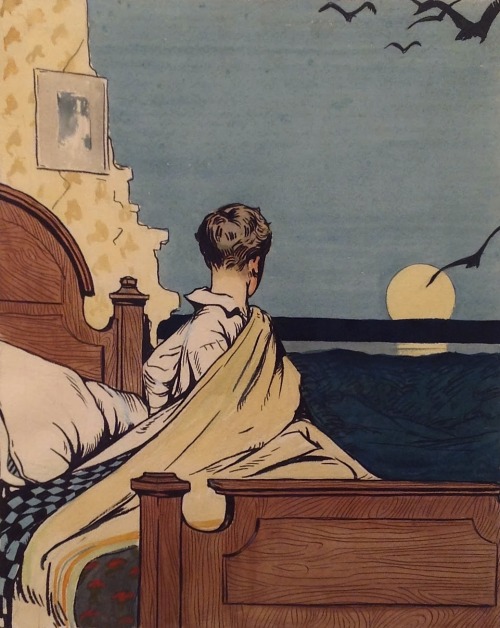 magictransistor:  Edward Hopper, Boy and Moon, c. 1907.