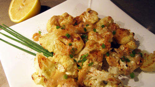 Roasted Cauliflower with Lemon Tahini (Tapas)Ever since I ate tapas at a vegan Vegas restaurant, I b