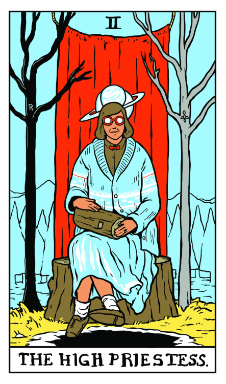 indieuh: RIP High Priestess Log Lady. illustration by Benjamin Mackey