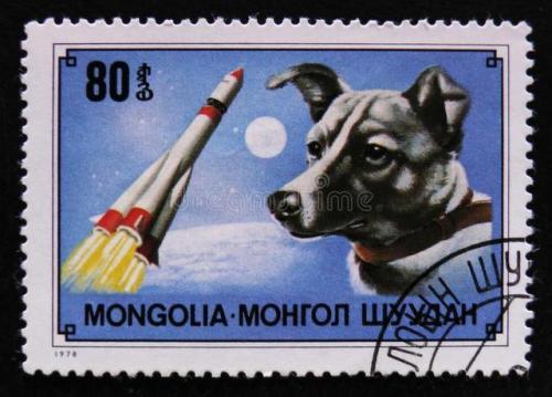 enrique262:Postage stamps commemorating Laika, the first soviet space dog and the first living being