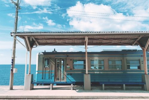 This picturesque train station reminds me of Spirited Away railway and Hisaishi beautiful “Sixth sta