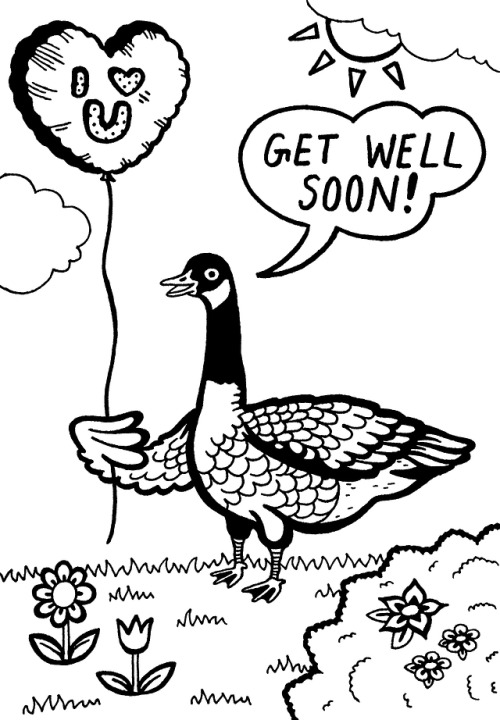 Inktober 4: Conjuring the Canada goose of positivity for my grandma & anyone else in need of som