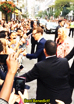 stephenstrvnge:Benedict Cumberbatch greeting fans at TIFF 2014. [x]