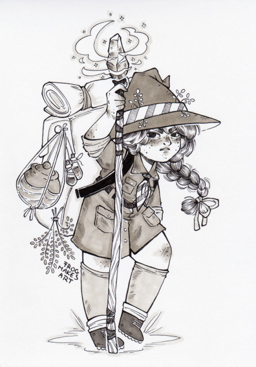 Inktober day 8: Camper/Scout witch