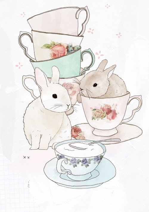 Cute bunnies in cups