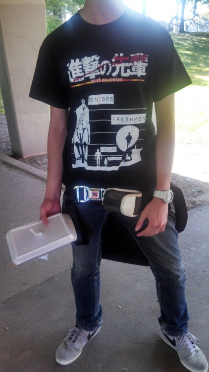 colourful-jack:  anirresistiblysexyperson:  actual-rivaille:  so today was senior appreciation day (mostly they prank the whole school and bother freshmen though) and a group of them had these Attack on Senior shirts fucking SIE SIND DAS FRESHMEN UN WIR