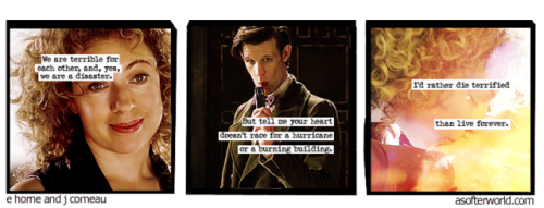 iceinherheart-kissonherlips:happy doctor/river appreciation day!doctor/river + a softer world