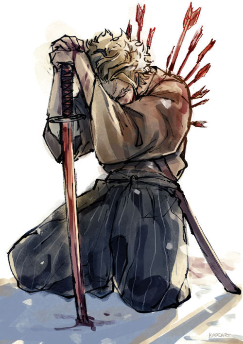 Samurai HawksPrint available https://kadeart.bigcartel.com/product/bnha-hawks-halloween-postcard-set