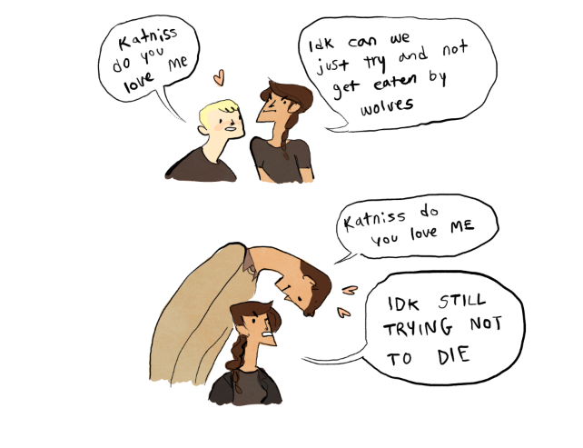 lustyloveylady:  gingerhaze:  HUNGER GAMES COMICS PART 2  What the books are actually