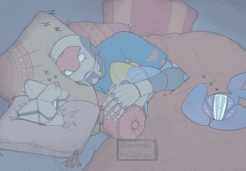 Sleepy Robots, But In Color This Time. And Just Lineart For Fun.
