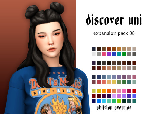 evoxyr: discover university ep 08 hair overrides ☽  plus a recolour of @berryqueerbear​‘s DreadsMed