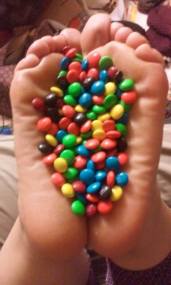 candy covered toes and feet