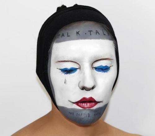 Painted faces showing famous album coversby Natalie Sharp