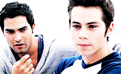 michaelbjordans:He looks good in a black t-shirt. - Dylan O’Brien on Tyler Hoechlin.