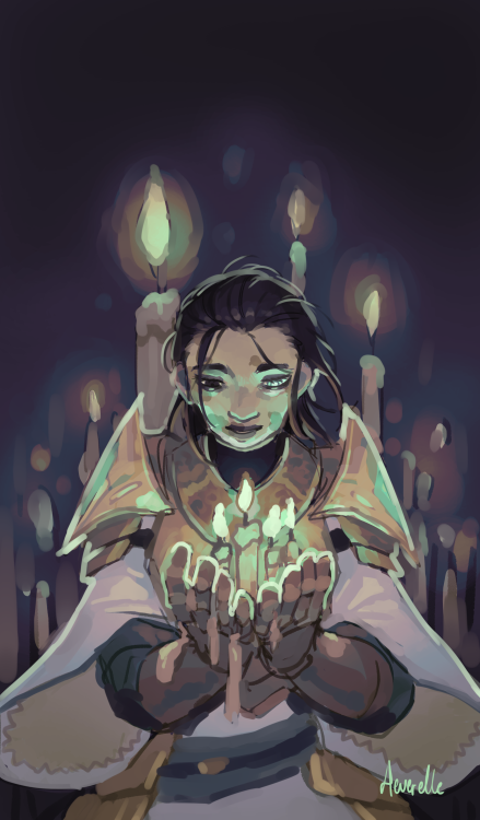 i really wanted to try recording my art process again, so have tsell mysteriously holding some candl