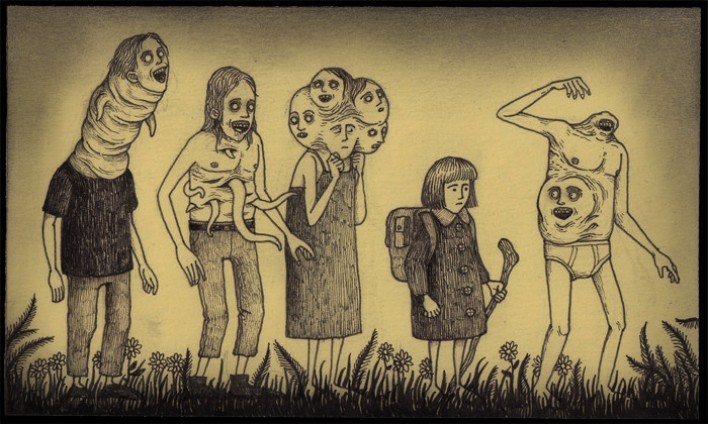 a-polite-fuck-off:  A hand full of Don Kenn’s Amazing art work drawn on post-it