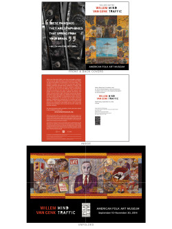 Opening Invitations for the American Folk Art Museum with unfolded to display a featured image by each artist.
Produced while a freelance Art Director for Darling Green Inc.