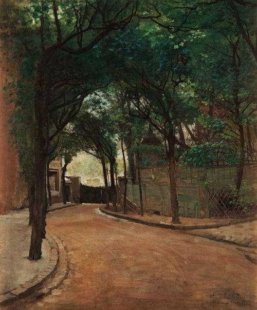 Avenue Frochot-Paris, Sreet at Montmartre  -   Hugo Birger, 1880.Swedish,1854-1887Oil on canvas, 55 x 46 cm.
