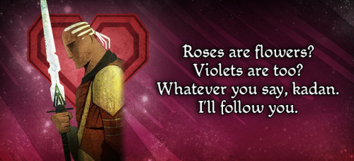 Please enjoy these Dragon Age themed Valentine’s cards! (Character images used are from the Dragon A