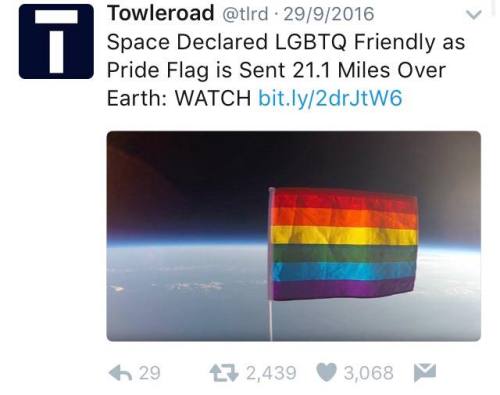 madowoah: thehumorousace:  lgbtteenshk: It’s official, we’ve taken space. It’s now a SAFE SPACE.