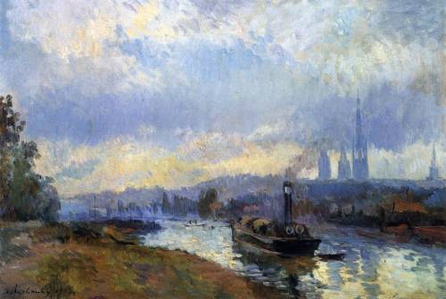 Barges at Rouen -  Albert Lebourg 1903ImpressionismMusée d'Orsay, Paris