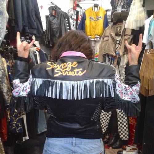 ☆★☆★ @mariondtr rocks in her &ldquo;Street savage&rdquo; perfecto jacket! ☆★☆★ #bowsdontcry 