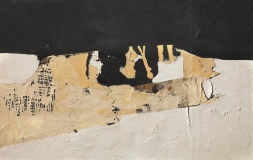 colin-vian:     Alberto Burri (1915 - 1995) Bianco Nero, 1952