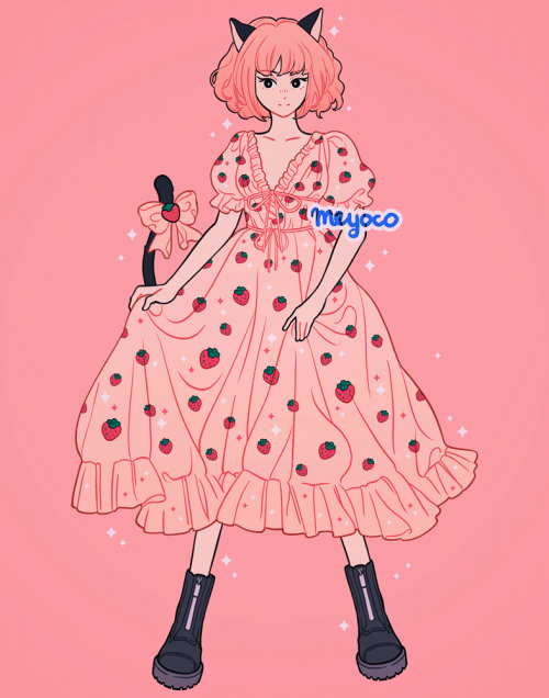 meyocoart - Mew Ichigo + Lirika Matoshi’s strawberry dress