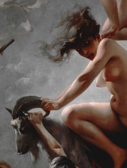 aqua-regia009:Witches going to their Sabbath (Detail), 1878. ByLuis Ricardo Falero (1851–1896) 