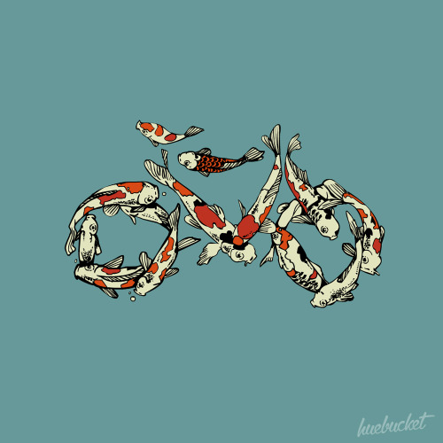 huebucket:         Koi and Bicycle {id 355} by Huebucketwww.huebucket.com