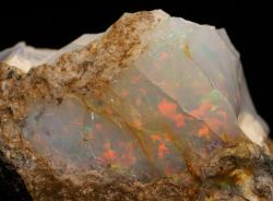 bijoux-et-mineraux:  Opal - Dubnik, Cervenica, Presov Co., Presov Region, Slovakia  An old time example of precious opal from this historic locale in Slovakia - Up until the late 1800’s, when Australia’s opal fields were discovered, this historic