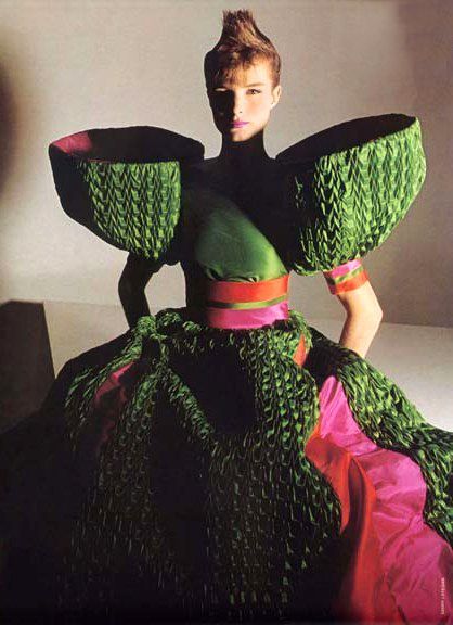 The right stuffGown by Roberto Capucci, photo by Barry Lategan for Vogue Italia, 1982 