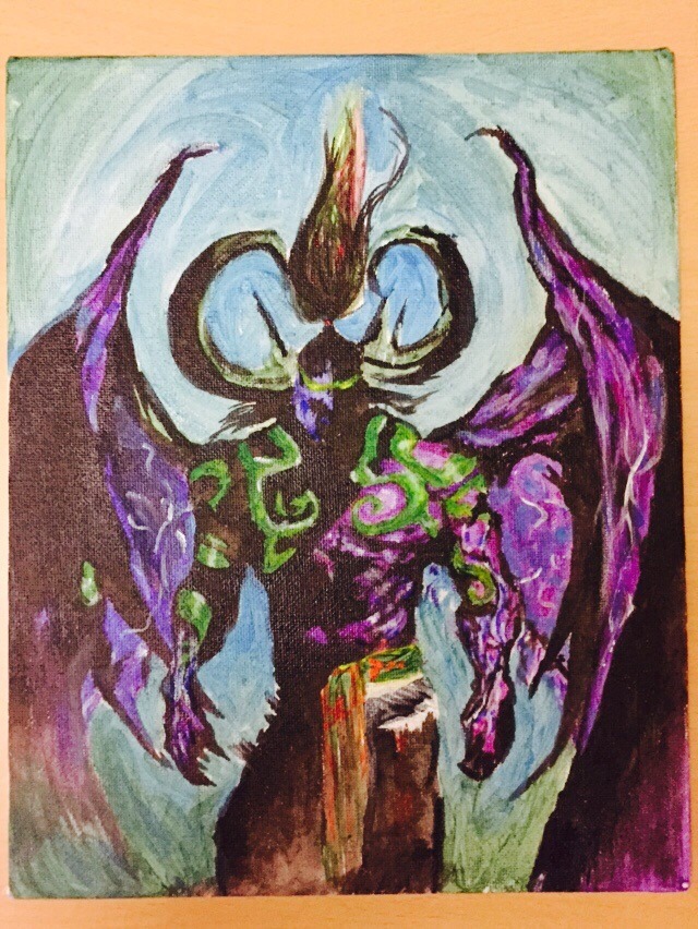 wow-images:  Illidan storm rage acrylic painting done for a friend by me