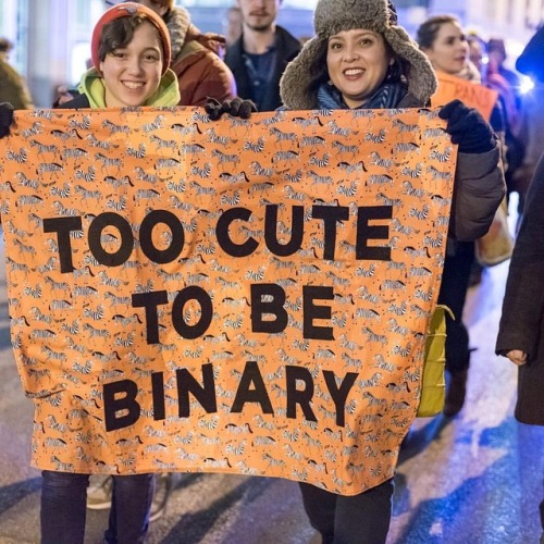 Happy #internationalwomensday ✌ . . . . . . Photo of two marchers, Dr. Laura Kina (right) and unknow