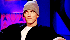 dobrevnins-deactivated20150820: GET TO KNOW ME MEME: 2/5 current celebrity crushes » Eminem “Anything that I am afraid of? 8 legged insects…. giraffes. Giraffes, I have a weird thing with giraffes man. I don’t like their necks. “ 