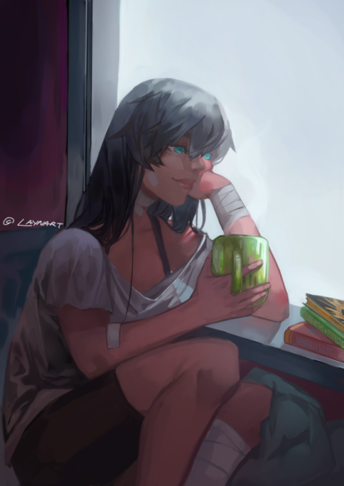 Rae enjoying a coffee sent by anon at Ko-Fi!Thank you for supporting me and if you wish to give me k