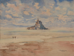 Amare-Habeo:    Ernest Guerin (French, 1887-1952) Le Mont St-Michel, N/Dwatercolor