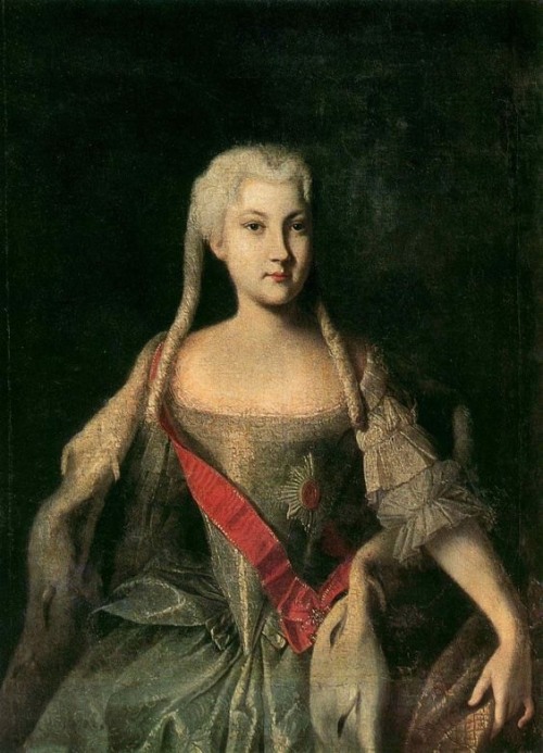 Portrait of Grand Duchess Anna Leopoldovna by an unknown Russian artist, c. 1740