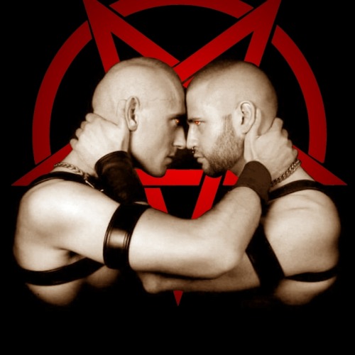 Leather Muscle Demons. Photo Composite By MuscleSavage from posting on tallbootslover.tumblr.com.