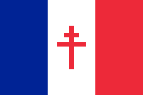 worldwar-two:The Cross of Lorraine, originally a heraldic cross, was the symbol of Free France and t