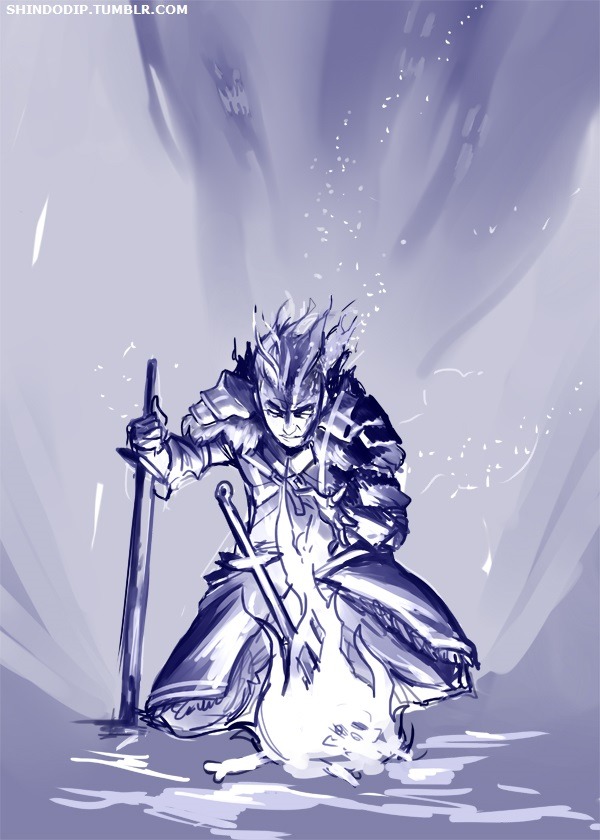 shindodip:  WIP for a Dark Souls piece that I’m calling “Humanity”. Feeding