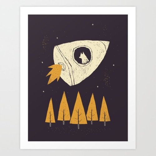 littlealienproducts:Laika Print by Louis Roskosch25% off + free shipping on this item with code GIFT