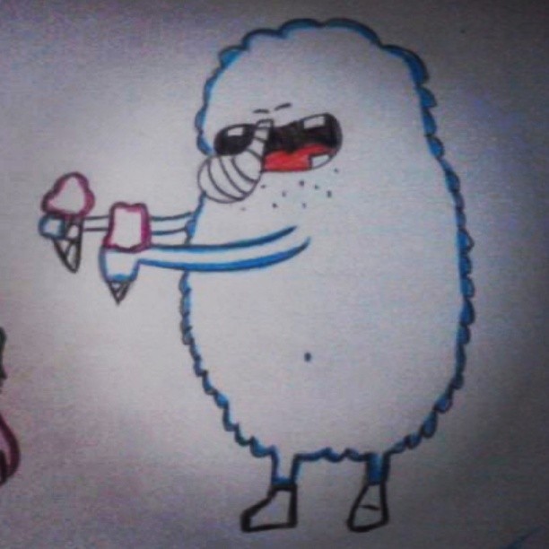 Monster #monster #sketch #draw #drawing #colors #blue #icecream #ice #funny