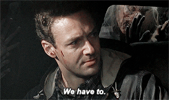 thewalkinggifs:  -i’ll go. i’ll lead ‘em out, you make a break for the fence. -no, no, no, this was my fault. -it wasn’t a question, and this ain’t your decision. it ain’t nobody’s fault.